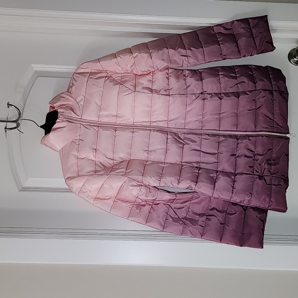 Ombre pink puffer jacket